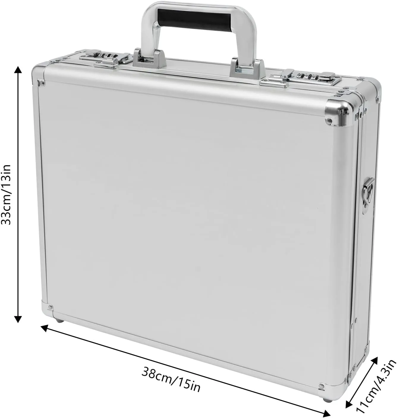 Aluminum Alloy Briefcase, Messenger Shoulder Bag w/Combination Lock and Strap, Business Briefcases for Men Women