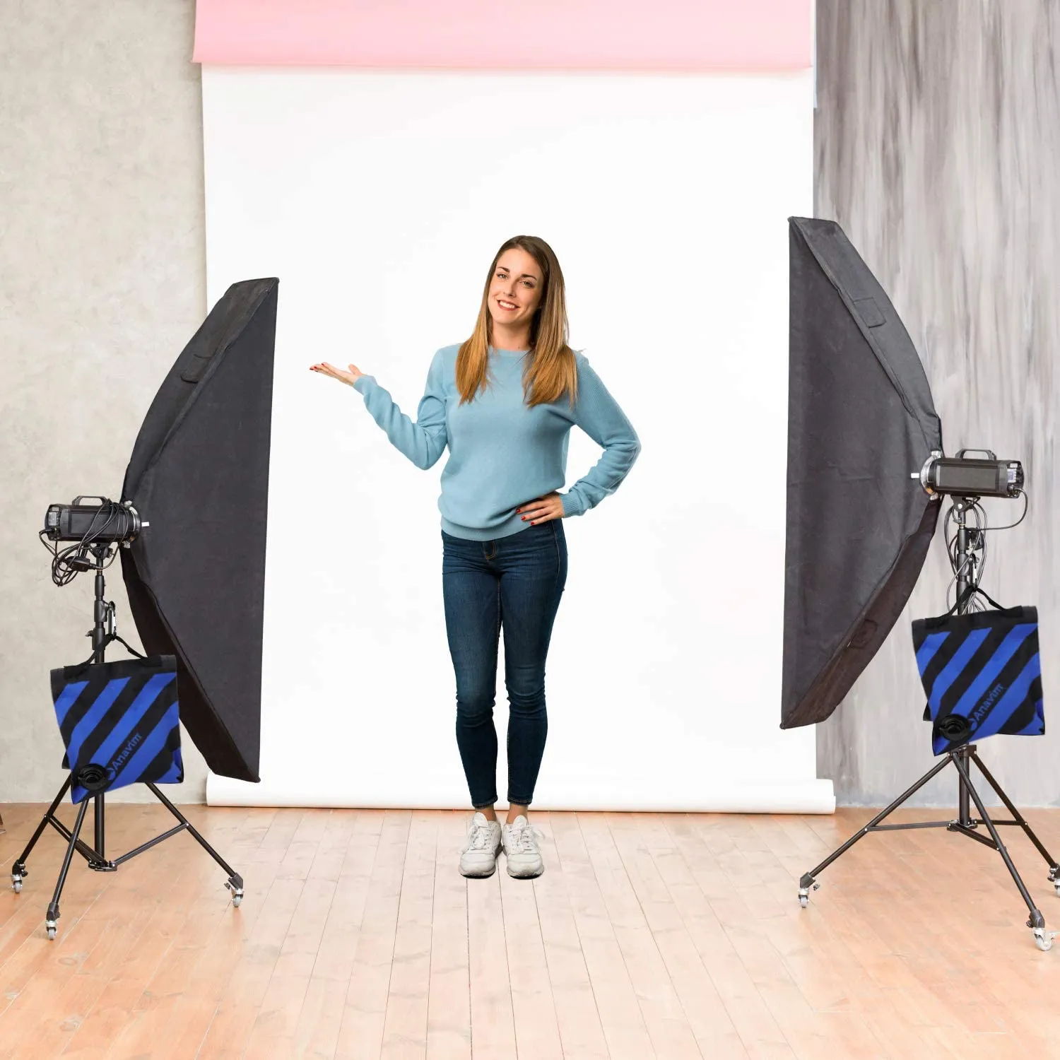 Anavim Heavy Duty Water Weight Bag Saddle Design 4 Pack Photo Video Studio Stand, Backyard, Outdoor Patio, Sports, RV Awning (Blue)