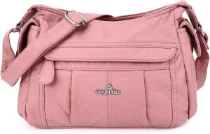 Angelkiss Crossbody Bags for Women, Ladies Shoulder Handbags and Purses Medium Faux Leather Pocketbooks