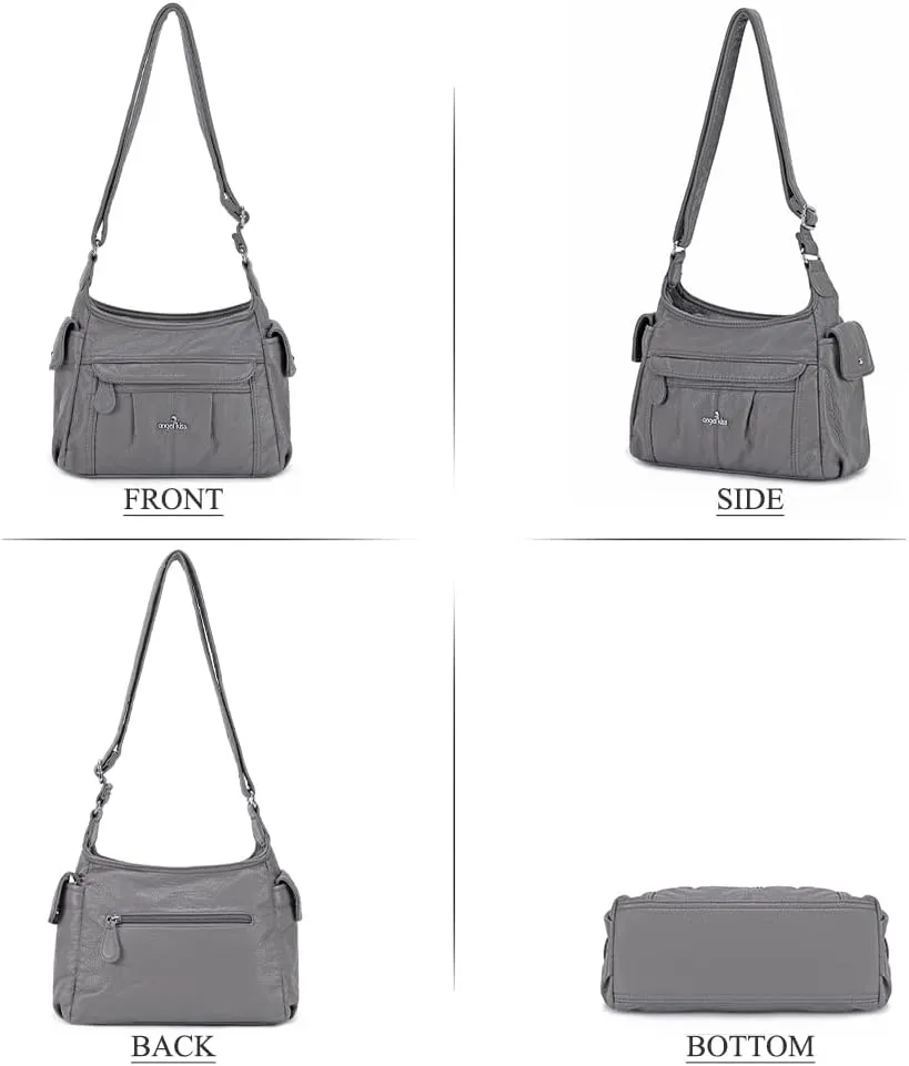 Angelkiss Crossbody Bags for Women, Ladies Shoulder Handbags and Purses Medium Faux Leather Pocketbooks
