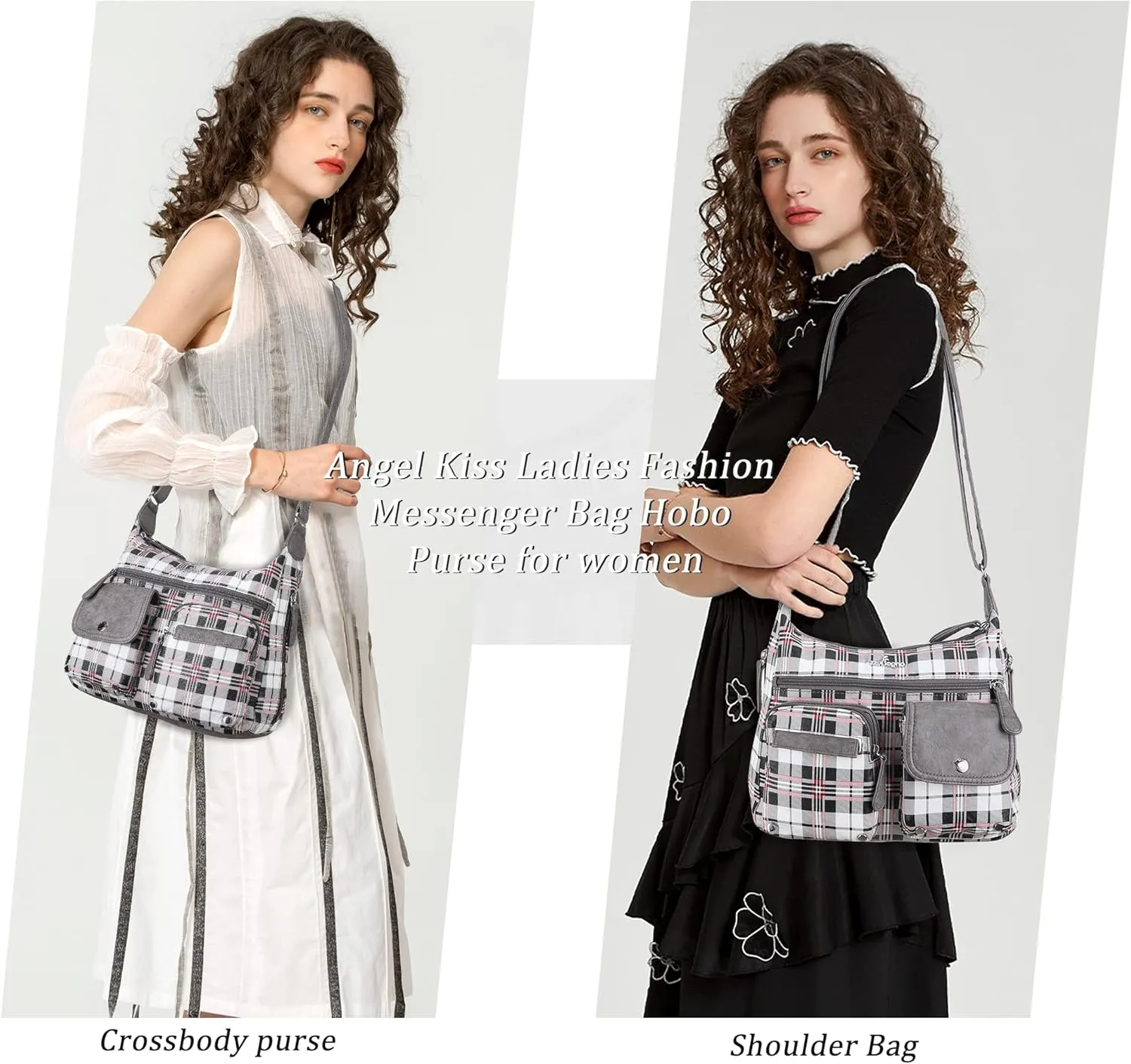Angelkiss Crossbody Bags for Women, Ladies Shoulder Handbags and Purses Medium Faux Leather Pocketbooks