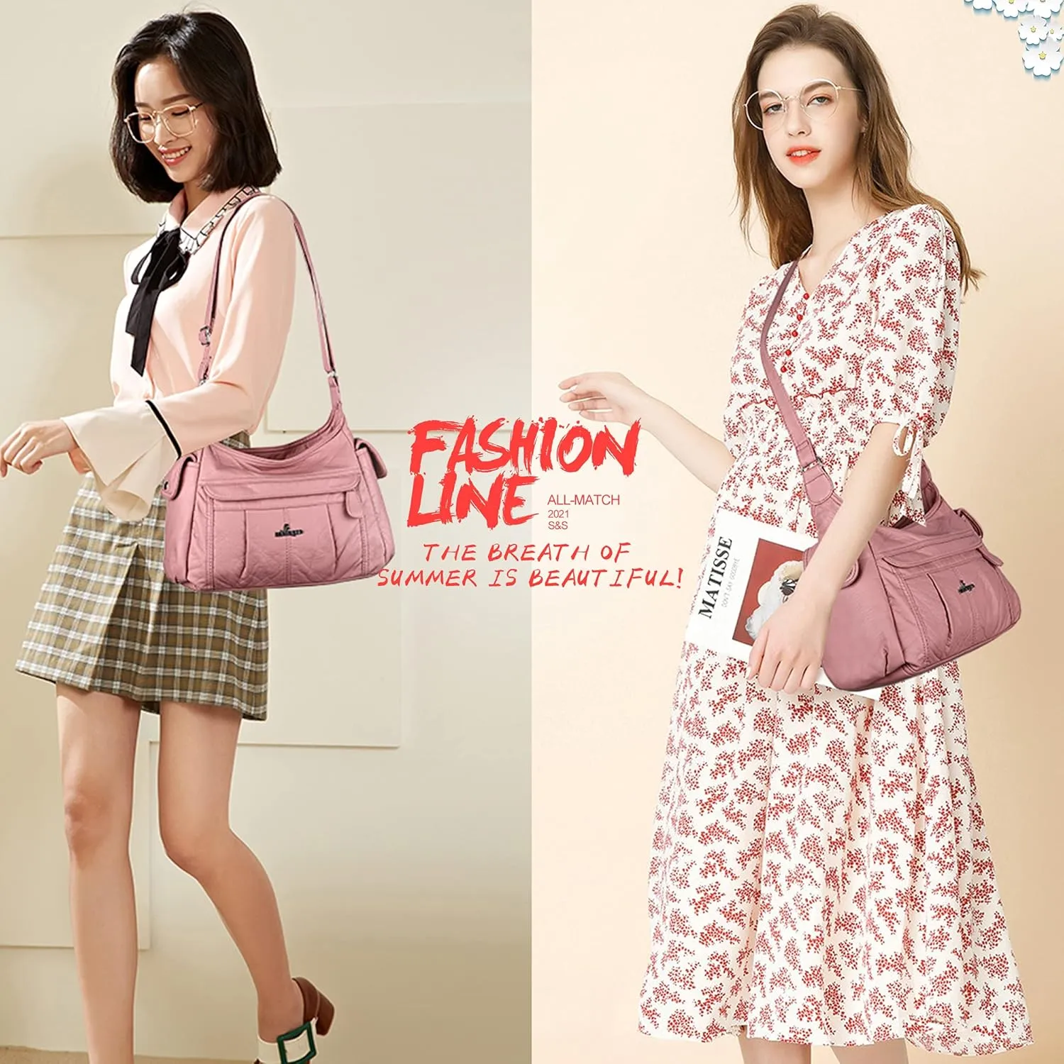 Angelkiss Crossbody Bags for Women, Ladies Shoulder Handbags and Purses Medium Faux Leather Pocketbooks