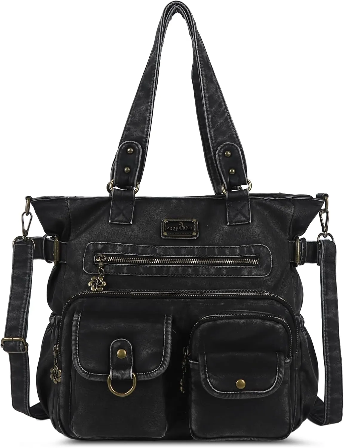 Angelkiss Purses Handbags for Women PU Tote Satchel Bags for Women Pockets Shoulder Bags…