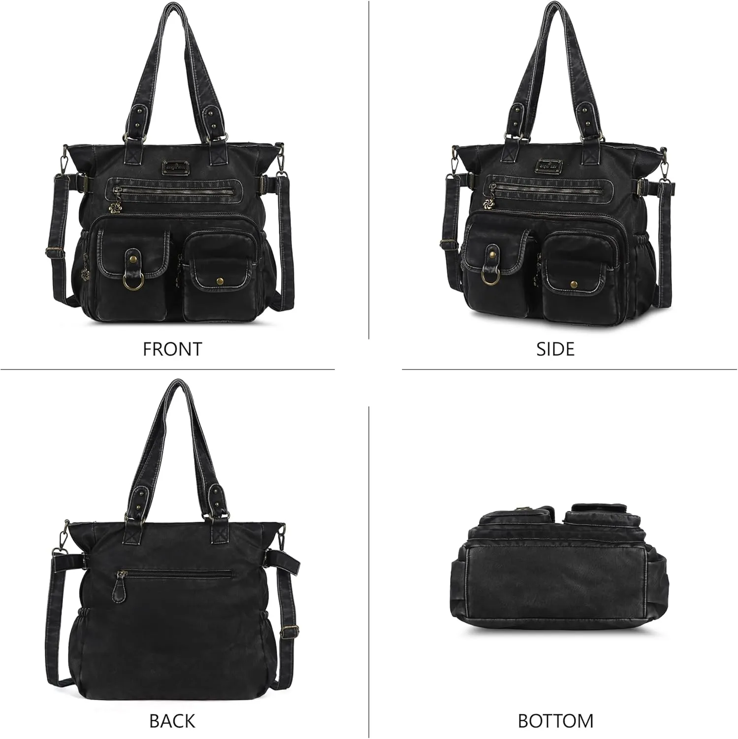 Angelkiss Purses Handbags for Women PU Tote Satchel Bags for Women Pockets Shoulder Bags…