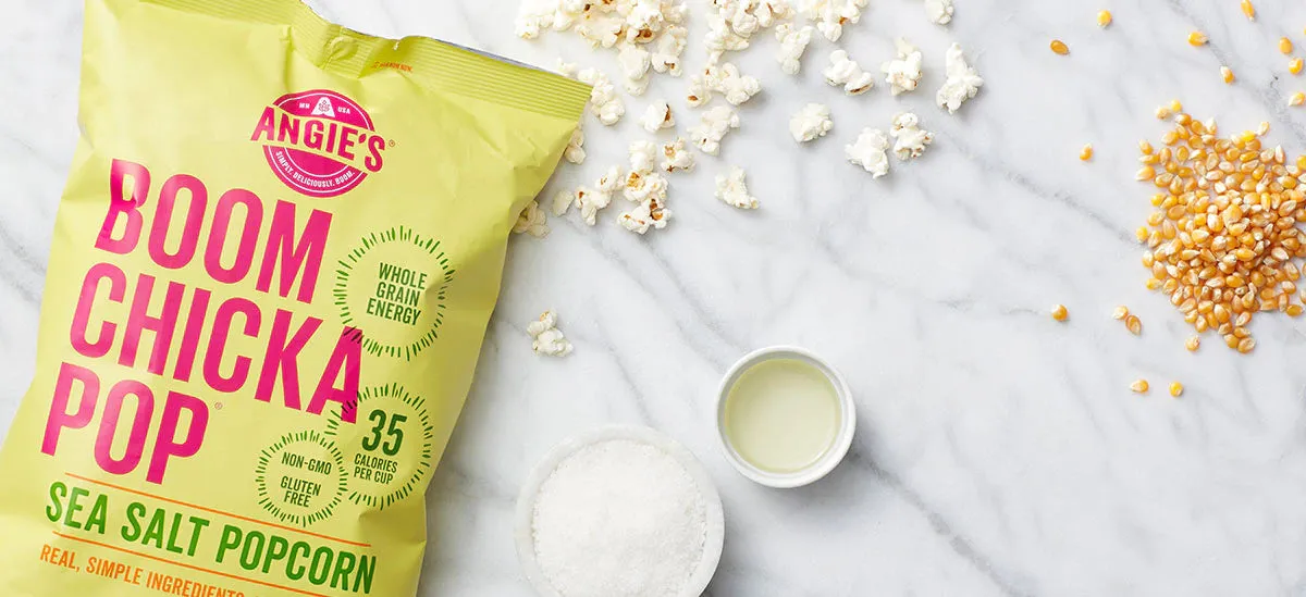 Angie's Kettle Corn Boomchickapop Popcorn, Sea Salt Small - 24 / 0.6 oz bag