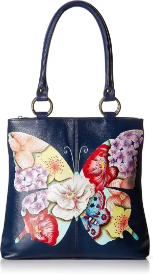 Anna by Anuschka Women's Genuine Leather Large Classic Shopper | Hand Painted Original Artwork