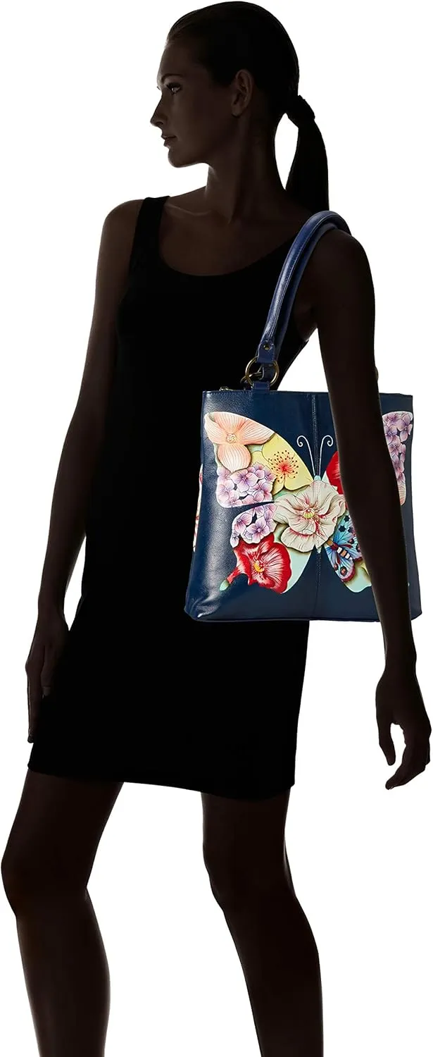 Anna by Anuschka Women's Genuine Leather Large Classic Shopper | Hand Painted Original Artwork