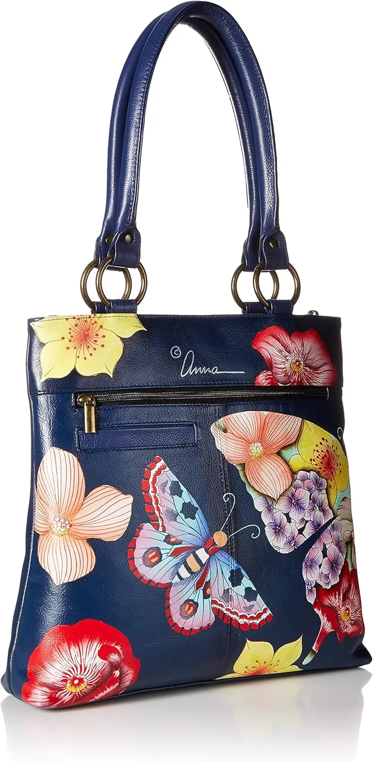 Anna by Anuschka Women's Genuine Leather Large Classic Shopper | Hand Painted Original Artwork
