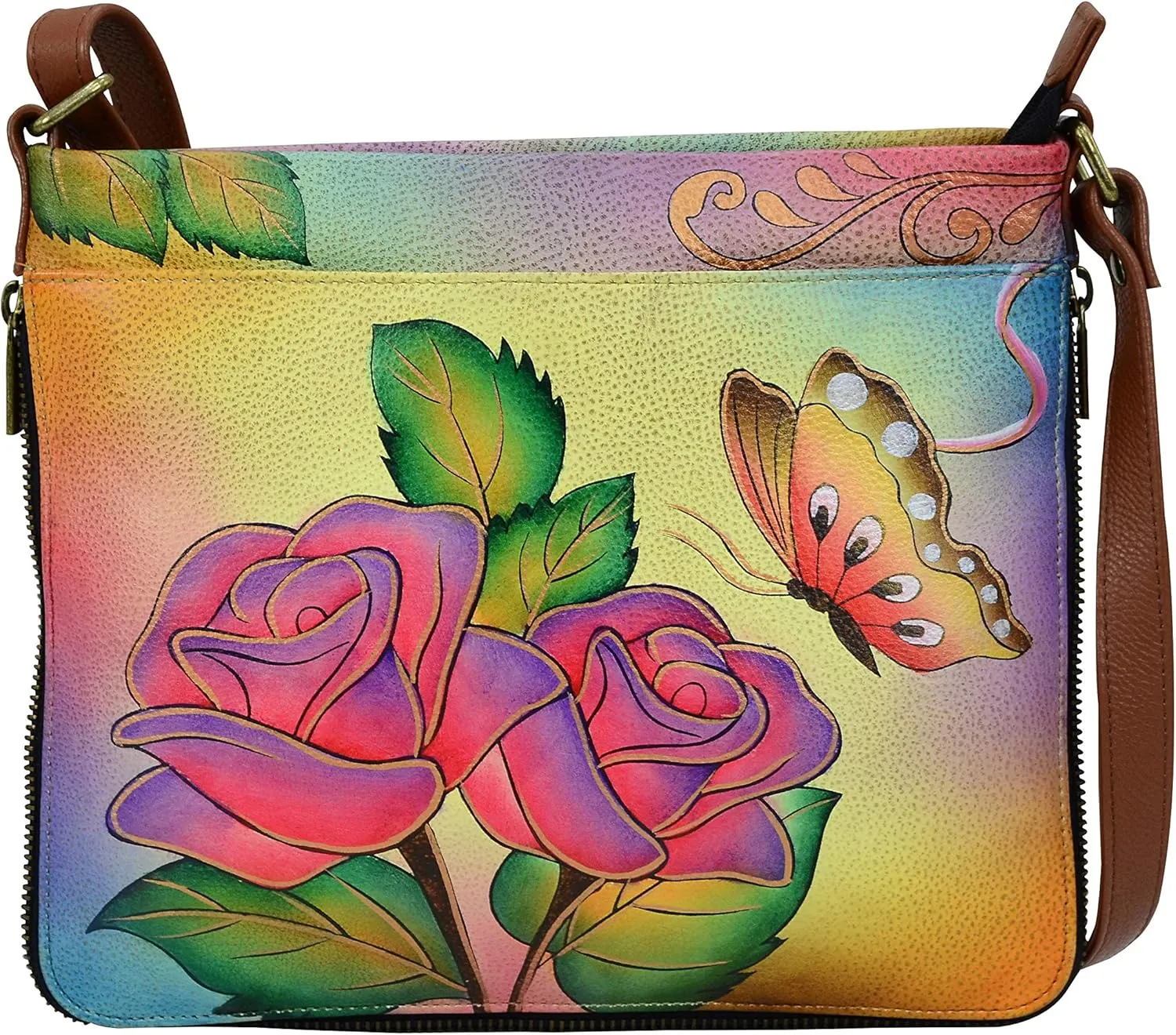 Anna by Anuschka Women's Leather Expandable Crossbody