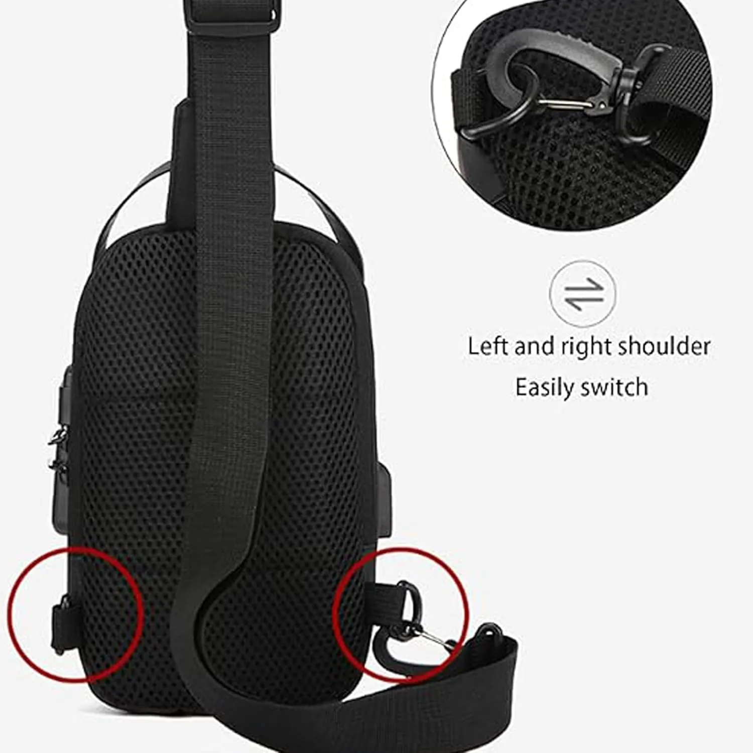 Anti-Theft Crossbody Bag,Waterproof Unisex Travel Pack,Carbon Fiber Sling Bag,Sport Waterproof Shoulder Bag