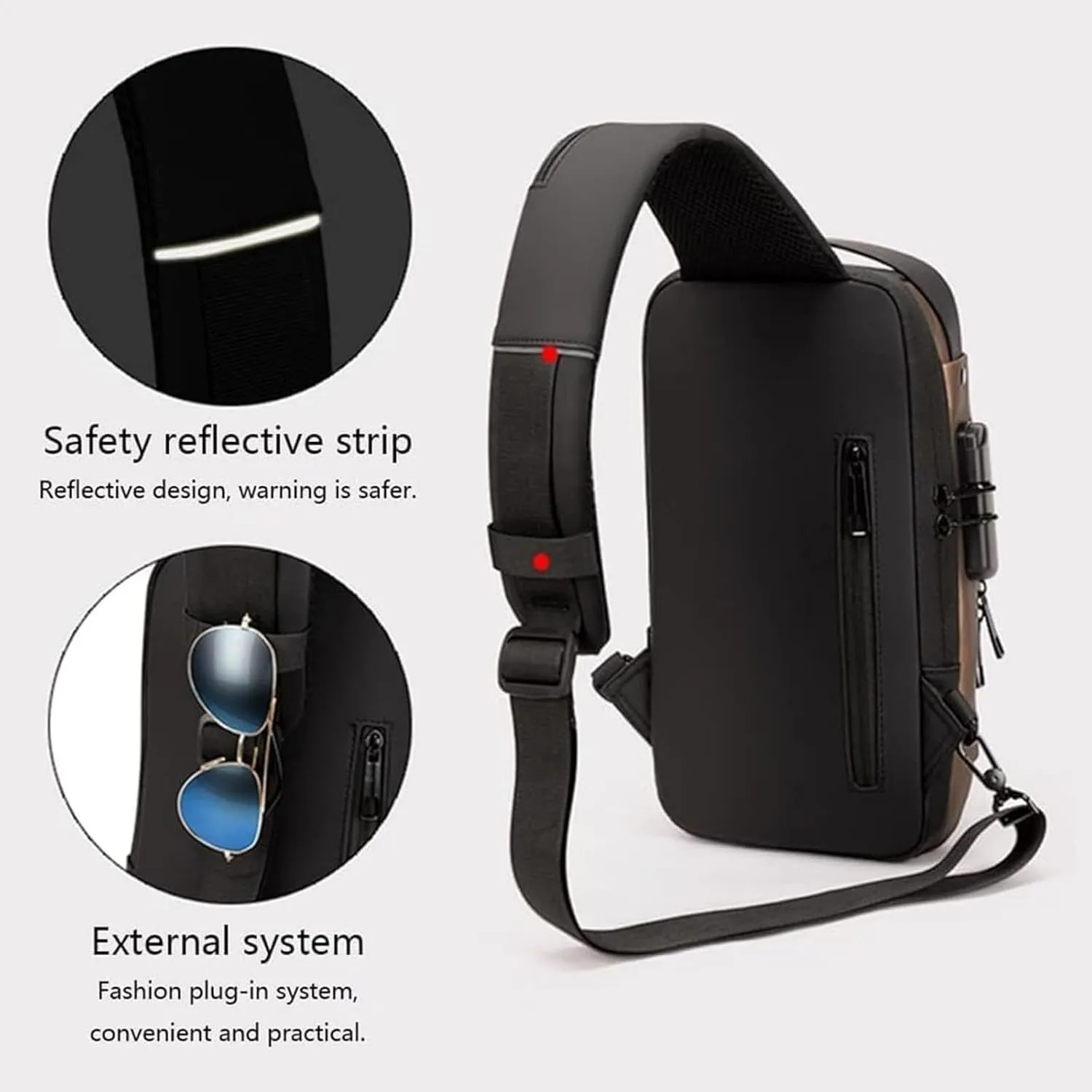 Anti-Theft Crossbody Bag,Waterproof Unisex Travel Pack,Carbon Fiber Sling Bag,Sport Waterproof Shoulder Bag