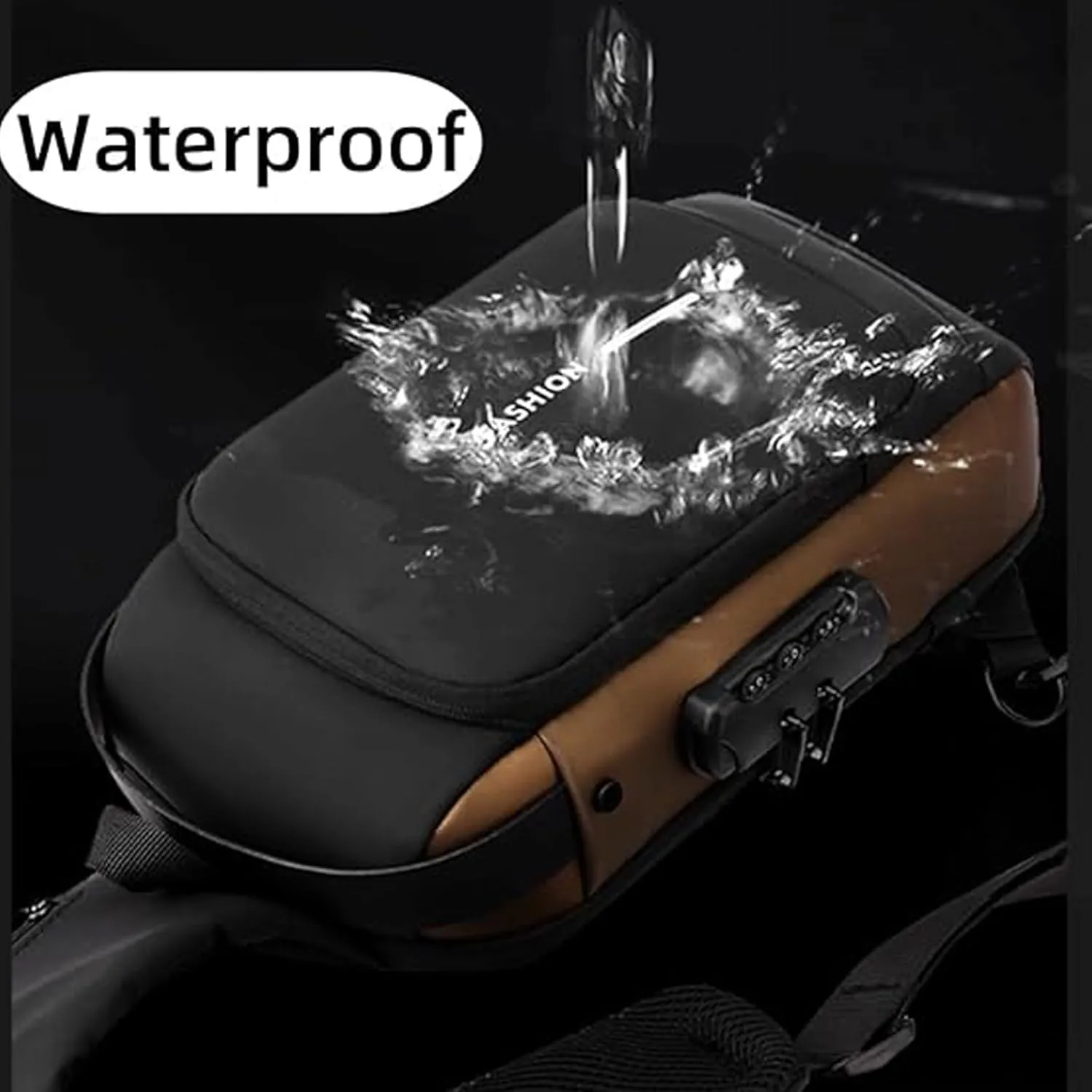 Anti-Theft Crossbody Bag,Waterproof Unisex Travel Pack,Carbon Fiber Sling Bag,Sport Waterproof Shoulder Bag
