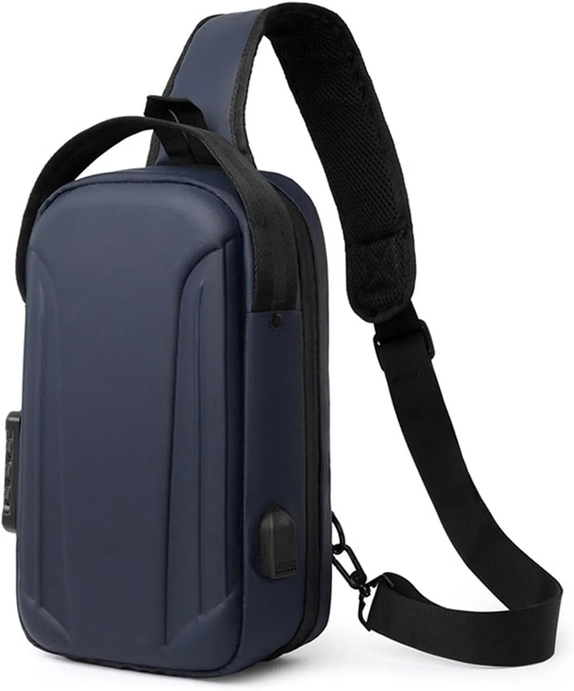 Anti-theft Men Sling Bag Crossbody Chest Messenger Pack with USB