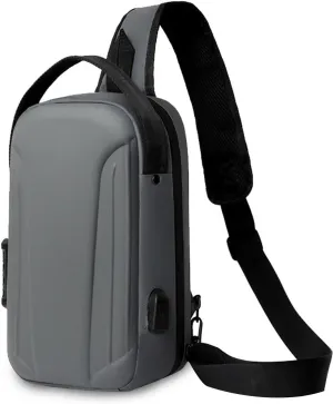 Anti-theft Men Sling Bag Crossbody Chest Messenger Pack with USB