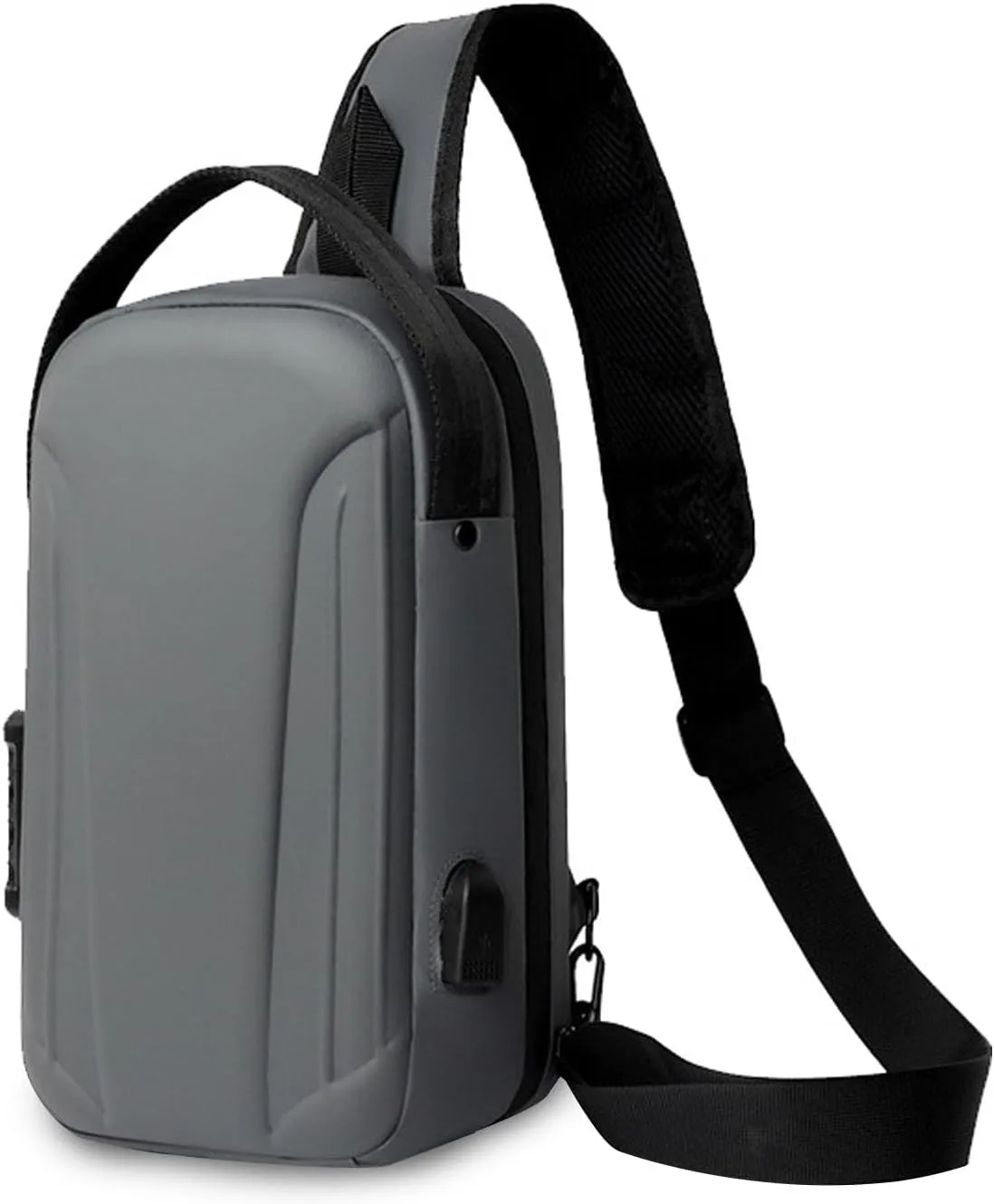 Anti-theft Men Sling Bag Crossbody Chest Messenger Pack with USB