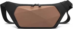 Anti-theft waist pack Men fanny pack Adjustable hip bag Hands-free belt bags Lightweight waist pouch Sling One-strap Daypacks for Hiking Cycling Outdoor Travel Flex Bags Polyester Brown