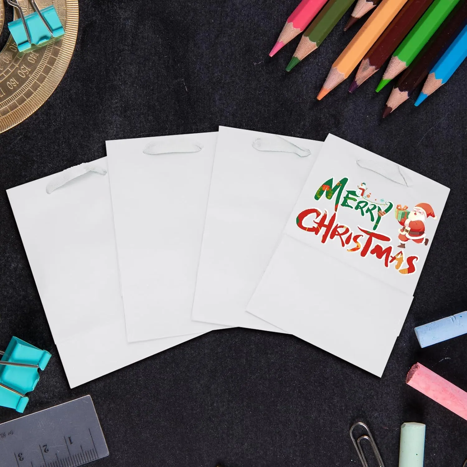 Aosric White Gift Bags with Handles, 30 Pcs 10"x5"x13" Durable, Reusable, Foldable Medium Cardstock Paper Bags for Party Favors, Christmas, Baby Shower, Birthday, Wedding, Shopping, and Retail Use
