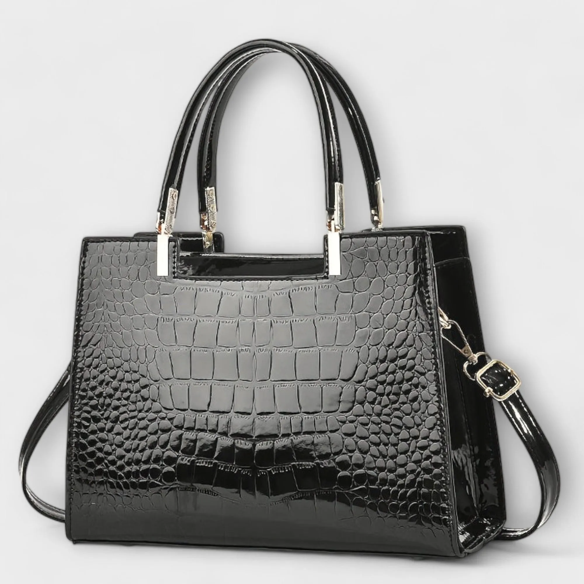 Aralune -  Shiny crocodile print handbag