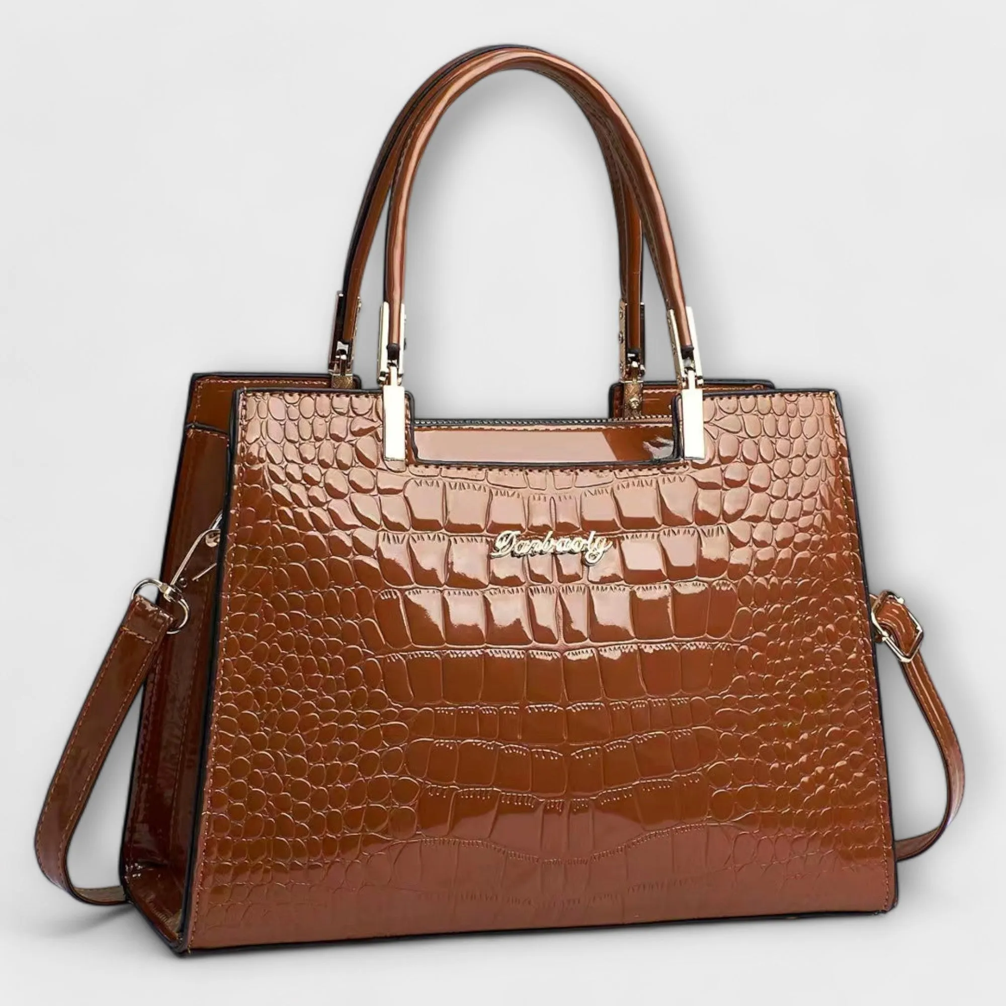 Aralune -  Shiny crocodile print handbag