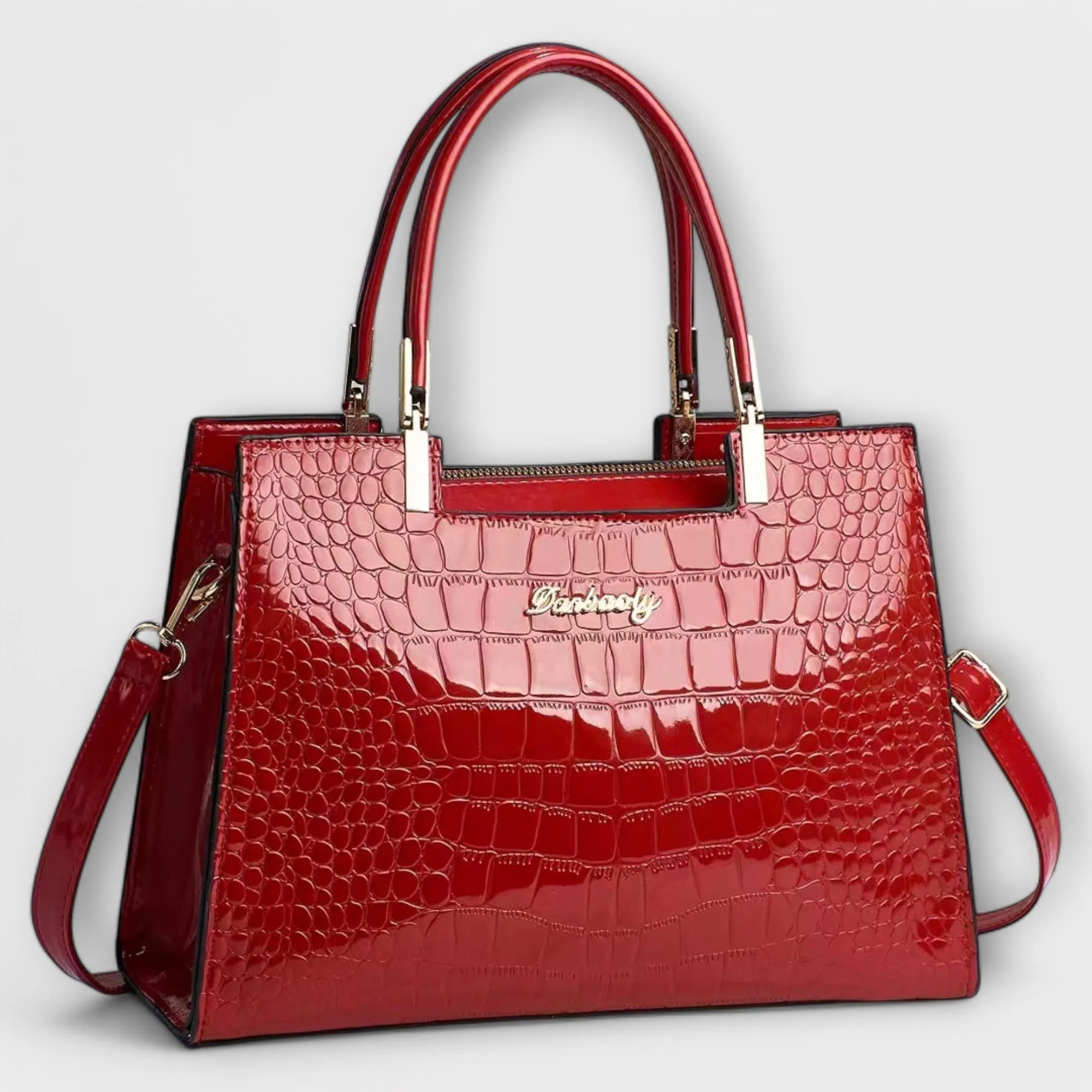 Aralune -  Shiny crocodile print handbag