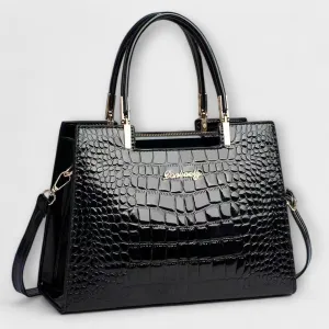 Aralune -  Shiny crocodile print handbag