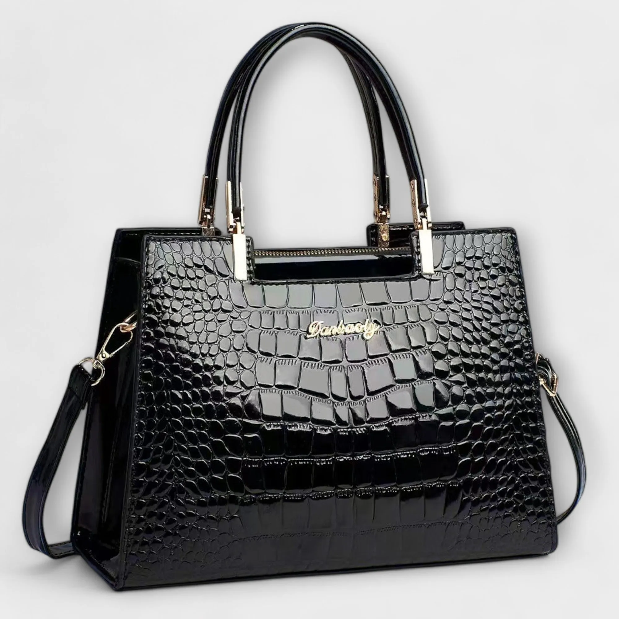 Aralune -  Shiny crocodile print handbag