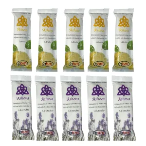 Asheva 8" x 9" Individually Wrapped Oshibori Disposable Towels - Luxurious Moist Cotton Hot/Cold Refreshment Towel - Lavender, Lemon, or Tea Tree Scents - Perfect for Spa, Travel, Dining & Events