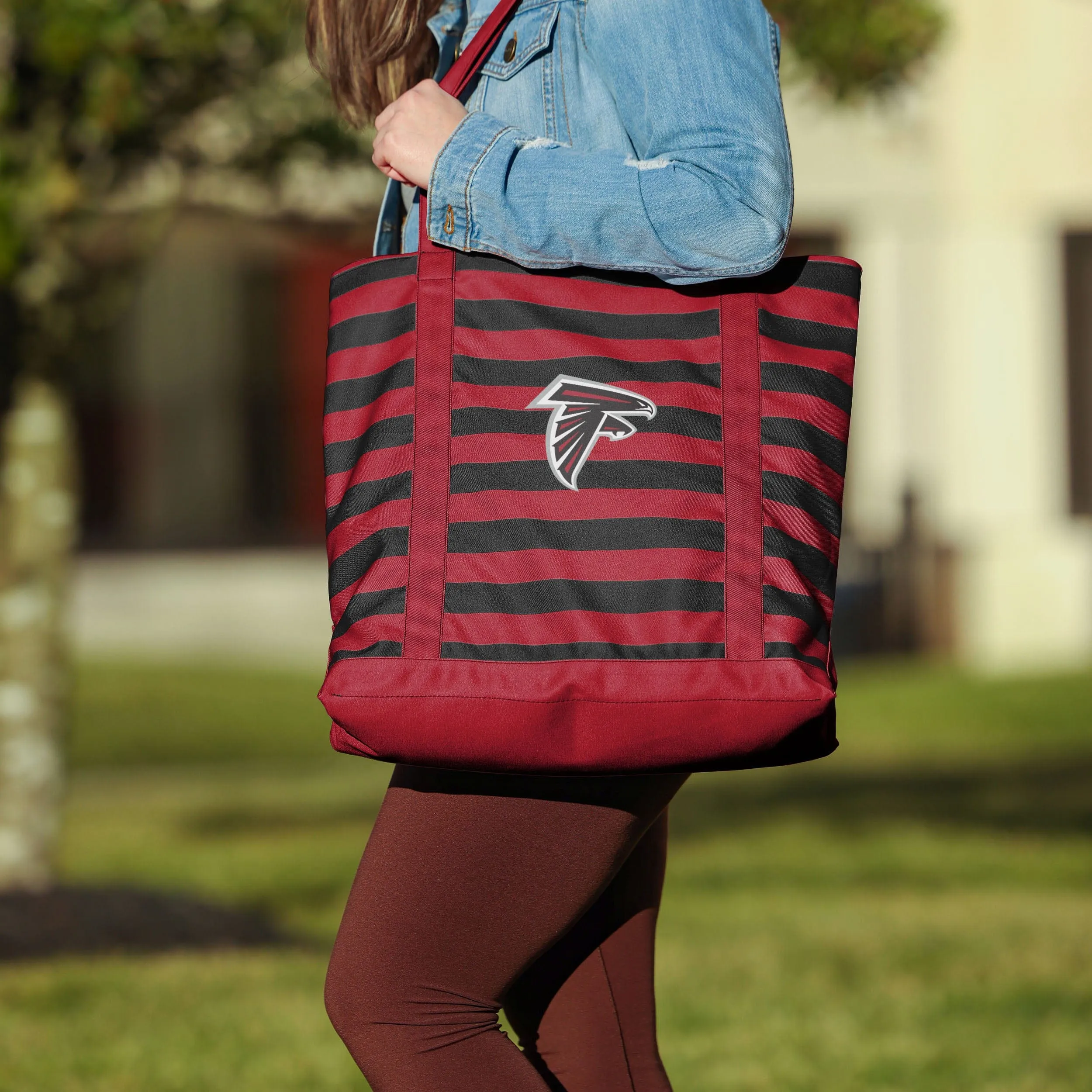 Atlanta Falcons Team Stripe Canvas Tote Bag