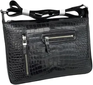 Authentic Crocodile Leather Men's Soft Satchels Messenger Bag Purse Genuine Alligator Skin Male Single Cross Shoulder Bag