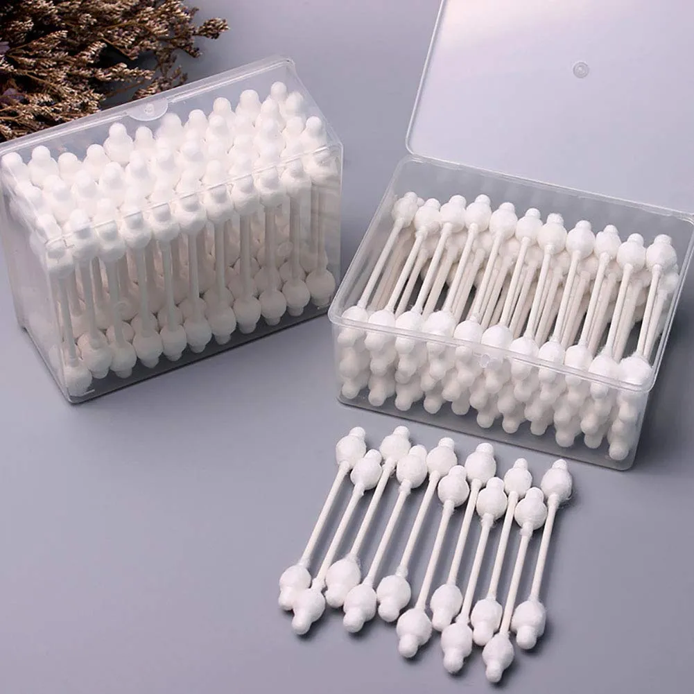 Baby Cotton Swabs, Organic Fragrance and Chlorine-Free Kids Safety Swabs, 100% Biodegradable Gentle Baby Qtips, Hypoallergenic Children Cotton Buds|4 Packs of 55 Swabs (220 Total)