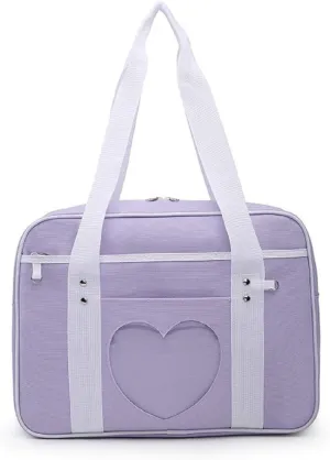 Bag Heart Shape Window Japanese-style Handbag JK Bag Women Duffle Purse Anime Satchels for Lolita Comic DIY Cosplay