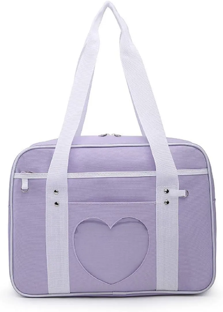 Bag Heart Shape Window Japanese-style Handbag JK Bag Women Duffle Purse Anime Satchels for Lolita Comic DIY Cosplay