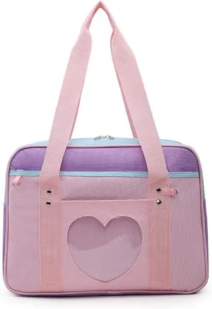 Bag Heart Shape Window Japanese-style Handbag JK Bag Women Duffle Purse Anime Satchels for Lolita Comic DIY Cosplay