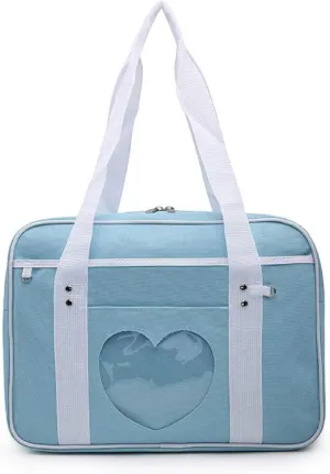 Bag Heart Shape Window Japanese-style Handbag JK Bag Women Duffle Purse Anime Satchels for Lolita Comic DIY Cosplay