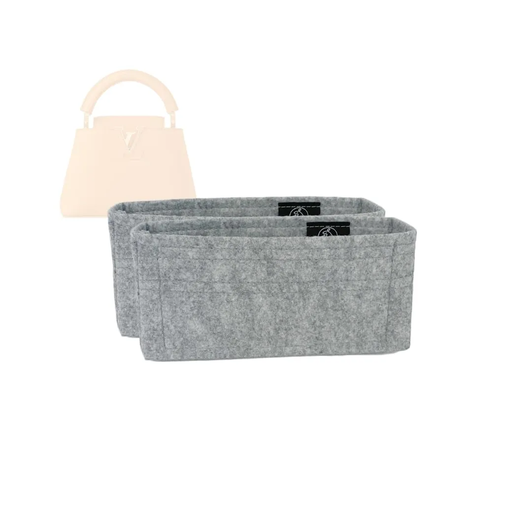 Bag Organizer for Louis Vuitton Capucines Mini (Set of 2) Bag - Premium Felt Purse Handbag Insert Liner Shaper (Handmade) Soft Structure Support (20 Color Options)