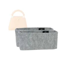 Bag Organizer for Louis Vuitton Capucines Mini (Set of 2) Bag - Premium Felt Purse Handbag Insert Liner Shaper (Handmade) Soft Structure Support (20 Color Options)
