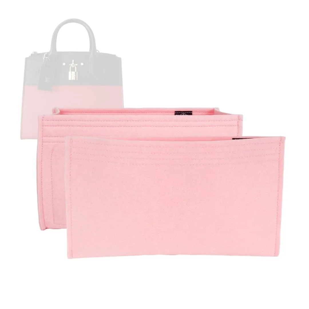 Bag Organizer for Louis Vuitton City Steamer PM (Set of 2) - Premium Felt Purse Handbag Insert Liner Shaper (Handmade) Soft Structure Support (25 Color Options)