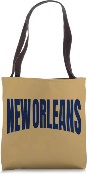 Basic Navy Blue New Orleans Arched Design New-Orleans Blue Tote Bag