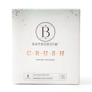 Bathorium Crush 8-Pack Signature Discovery Set, Luxury Bath Soaks, Dead Sea Salt, Epsom Salt, pH Balanced for Women, Gift Set, Each Soak is 4 oz