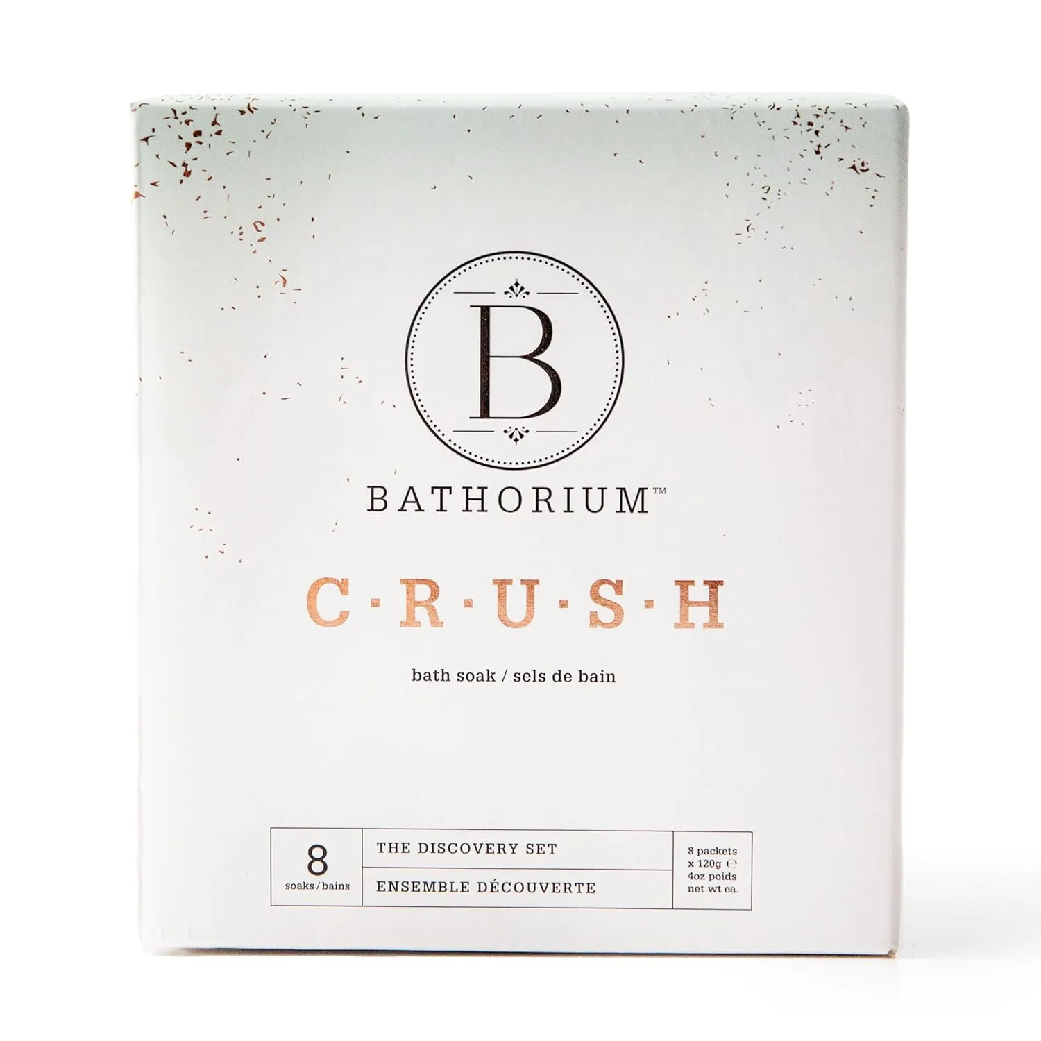 Bathorium Crush 8-Pack Signature Discovery Set, Luxury Bath Soaks, Dead Sea Salt, Epsom Salt, pH Balanced for Women, Gift Set, Each Soak is 4 oz