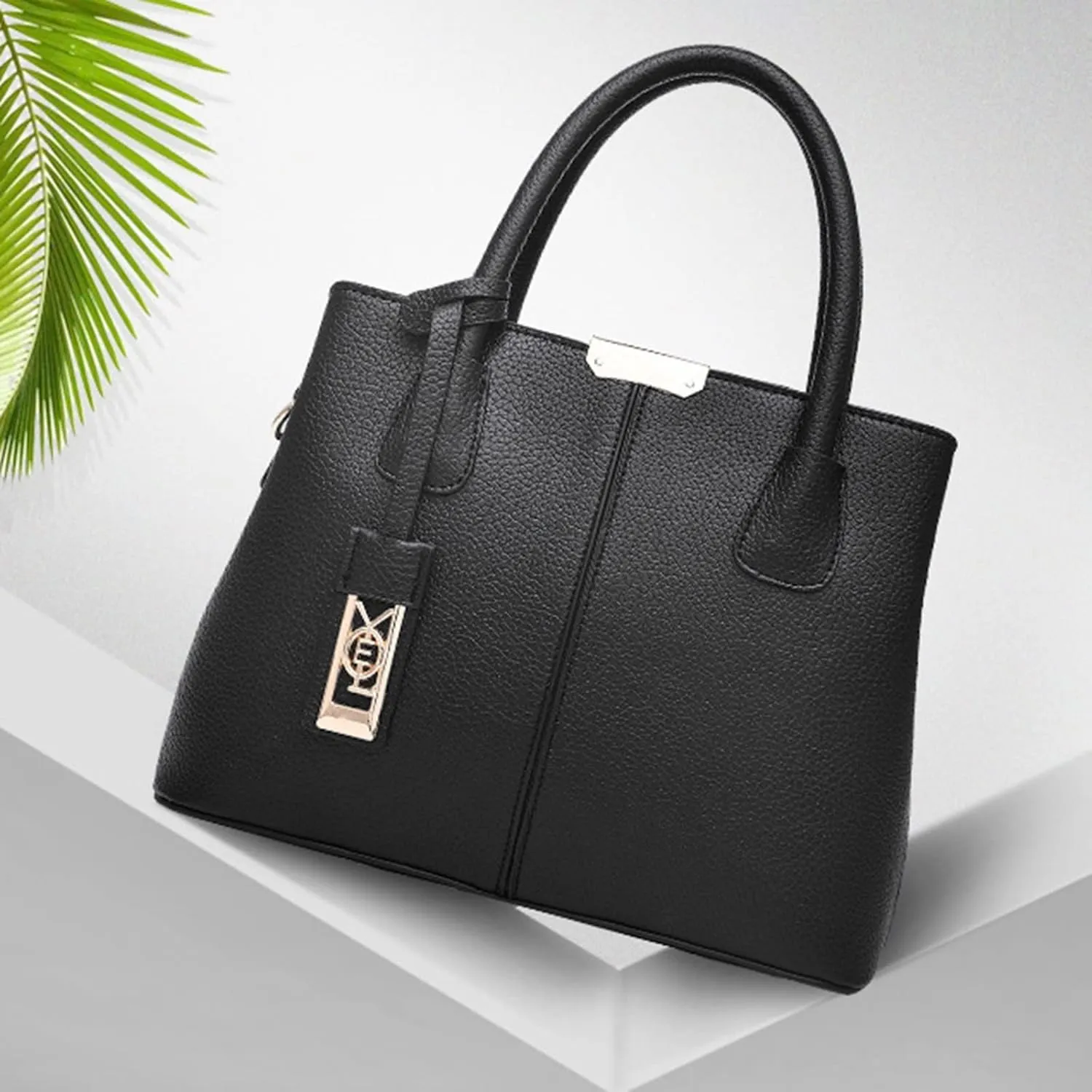 Beach Tote Bag 4 Packet Leather Solid Color Handbags Shoulder Bags Crossbody Hobo Bags Card Purse Work Travel Essential J