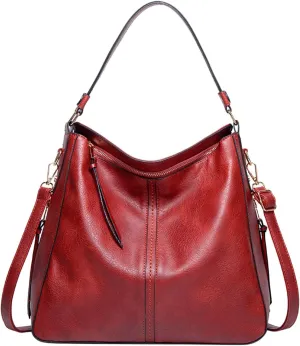 Beach Tote Bag 4 Packet Leather Solid Color Handbags Shoulder Bags Crossbody Hobo Bags Card Purse Work Travel Essential W