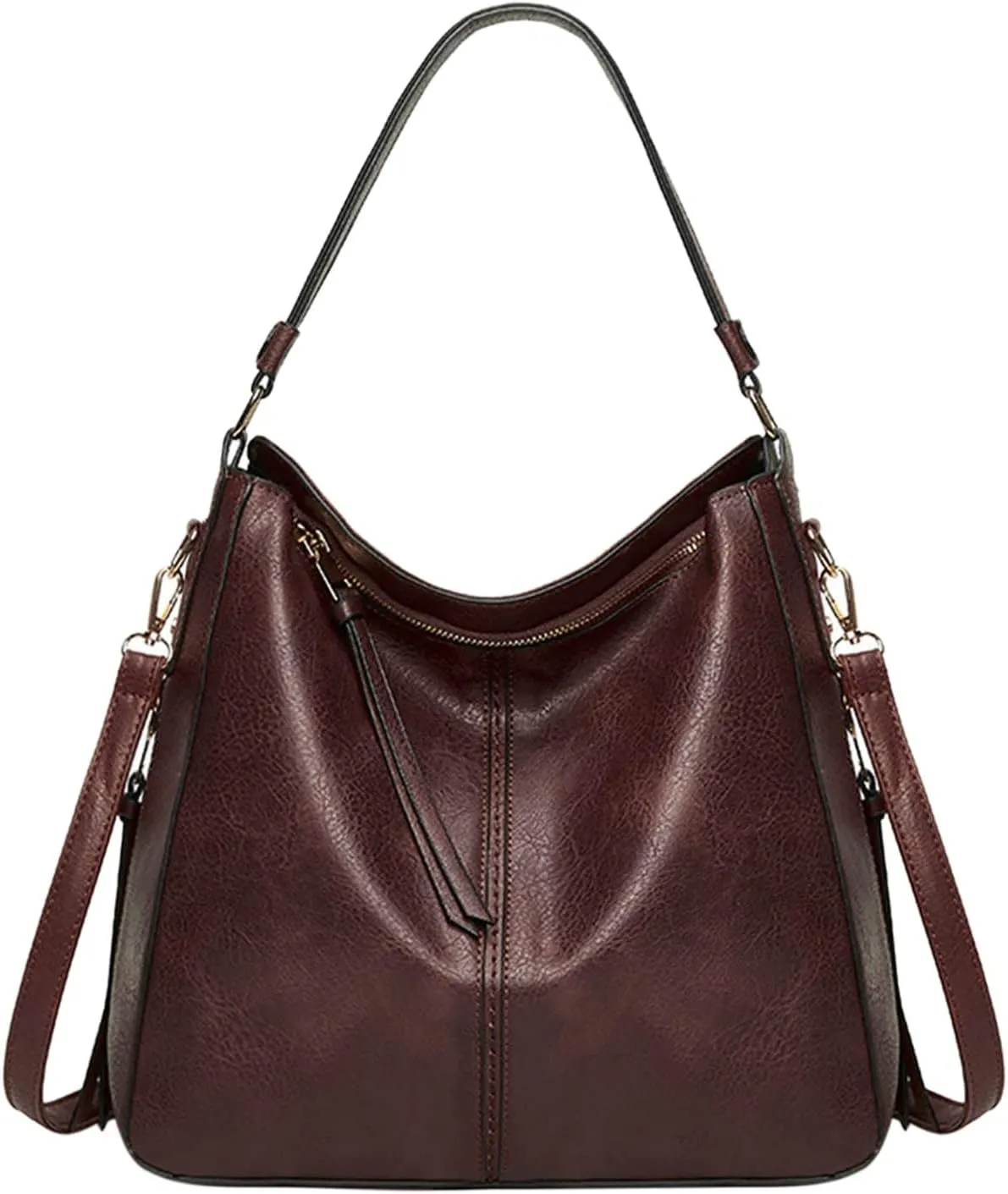Beach Tote Bag 4 Packet Solid Color Leather Handbags Shoulder Bags Crossbody Hobo Bags Card Purse Work Travel Essential L