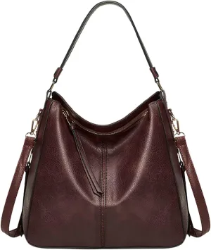 Beach Tote Bag 4 Packet Solid Color Leather Handbags Shoulder Bags Crossbody Hobo Bags Card Purse Work Travel Essential L
