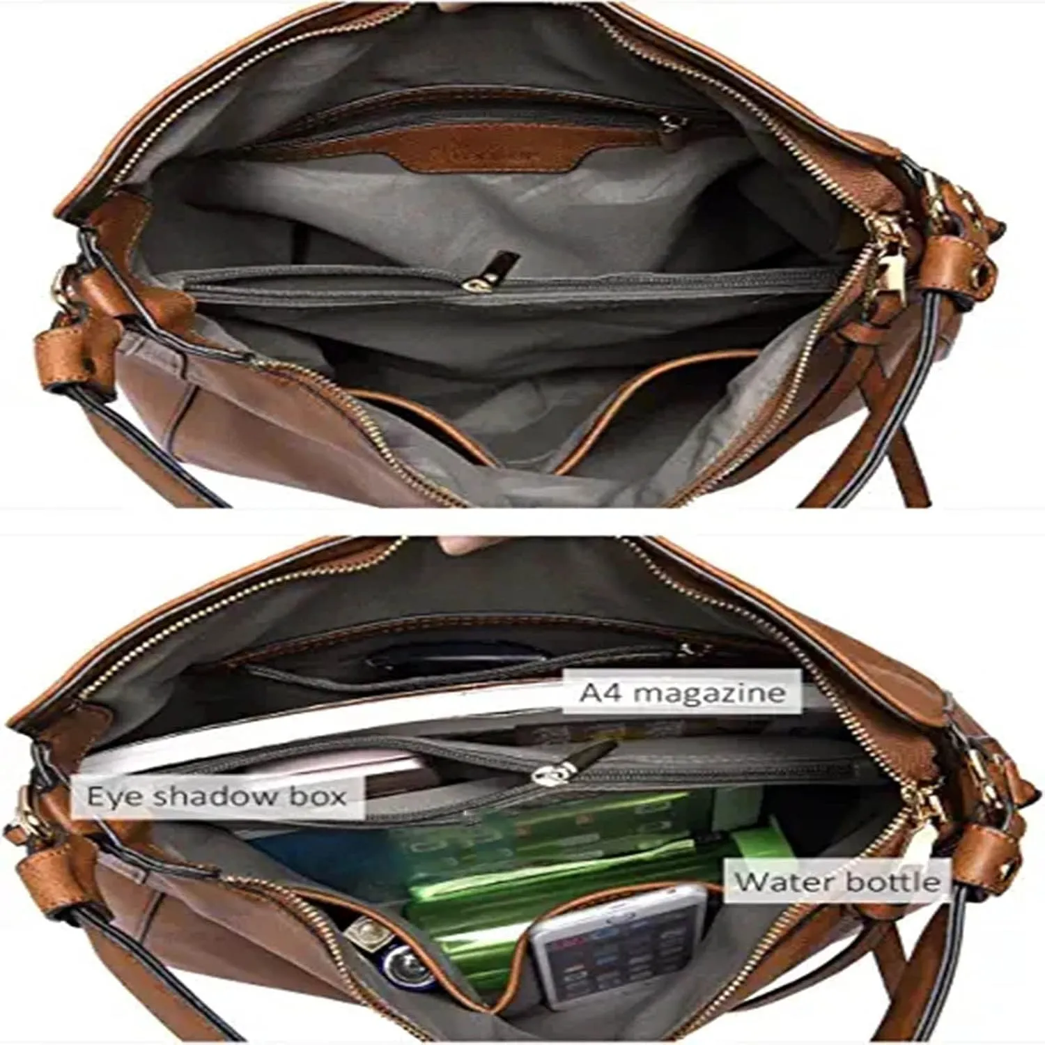 Beach Tote Bag 4 Packet Solid Color Leather Handbags Shoulder Bags Crossbody Hobo Bags Card Purse Work Travel Essential L