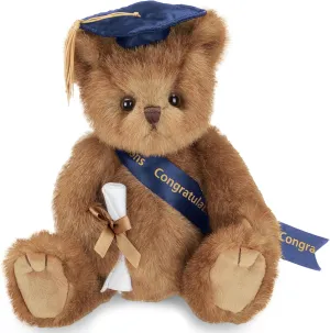 Bearington Collection Smarty Class of 2025 Graduation Plush Teddy Bear Stuffed Animal, Blue Cap, 10 Inch