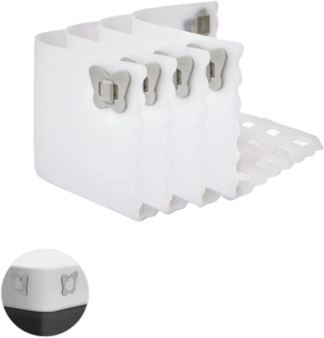 Bed Sheet Holder,Bed Sheet Straps Keep Firm&Tight in Place,Fitted Sheet Corner Holders Strap Lock for Thin Sheet,Fits All Sheet Sizes, Translucent White