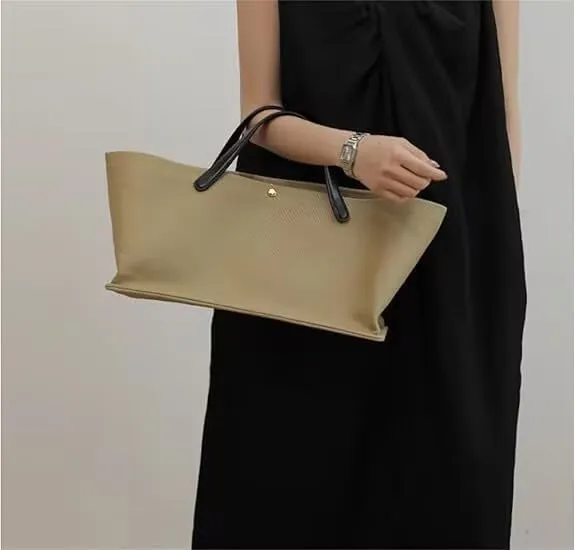 Big Bags - Women's Splicing Leather Handle Canvas Handbag Fashion Young Casual Tote Bag