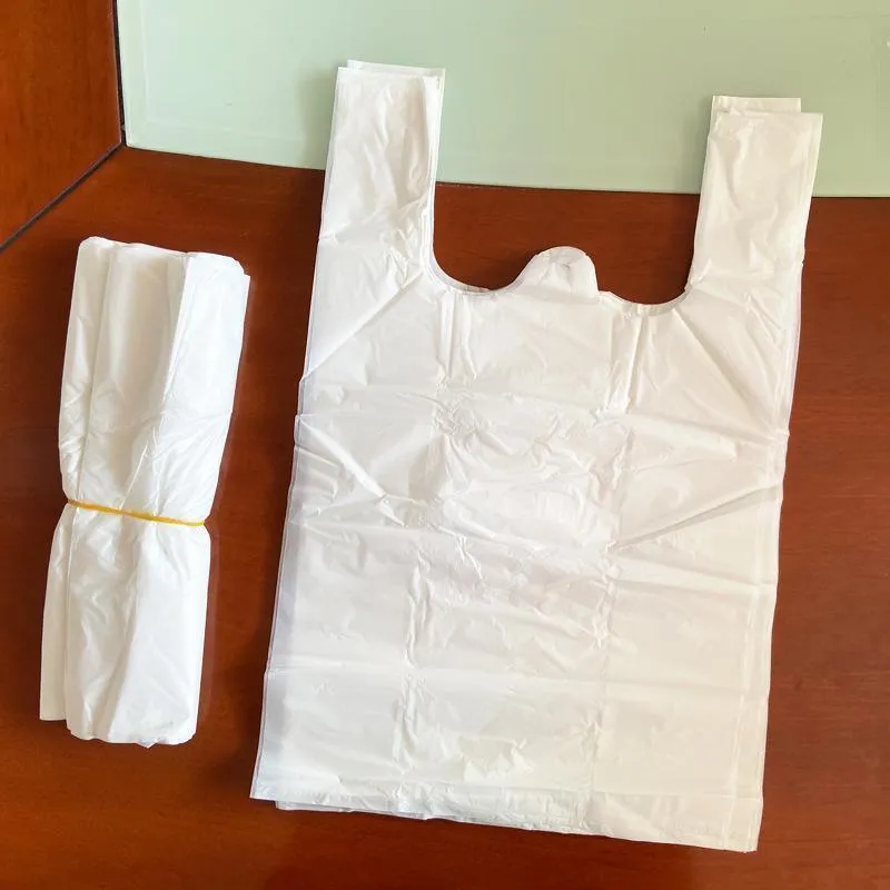 Biodegradable Eco Plastic Shopping Bags White 200PCS