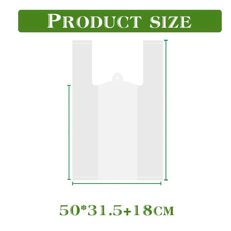 Biodegradable Eco Plastic Shopping Bags White 200PCS